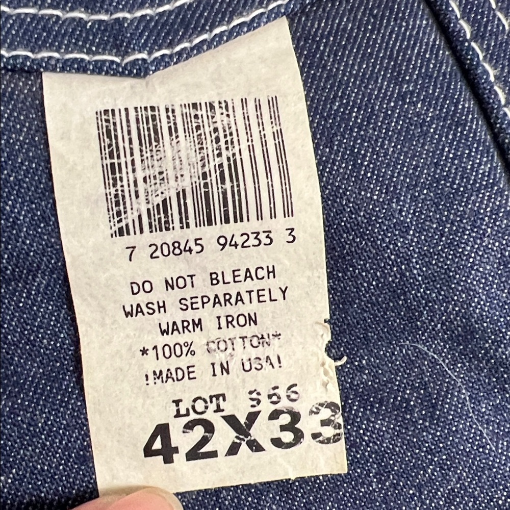 NWT Round House Denim Bib Overalls Men Blue Denim Farmer Ranch Cowboy  Sz 42x33 - Picture 8 of 8